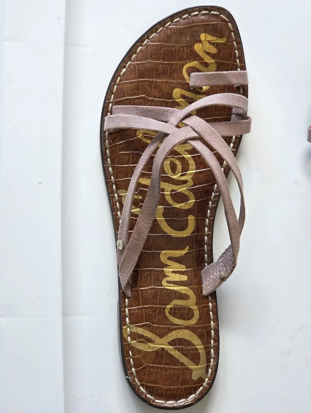 ​Sam Edelman Pink Fabric Multi Strap Flat Gladiator Sandals Sz 8.5 Boho-Chic - Picture 5 of 11